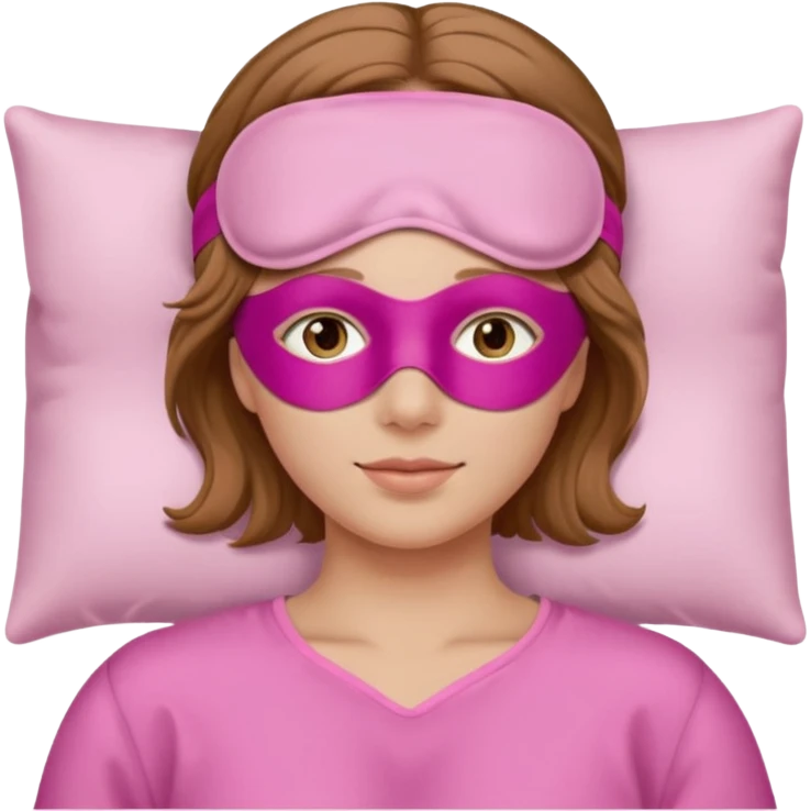 relaxed with pink sleep mask emoji