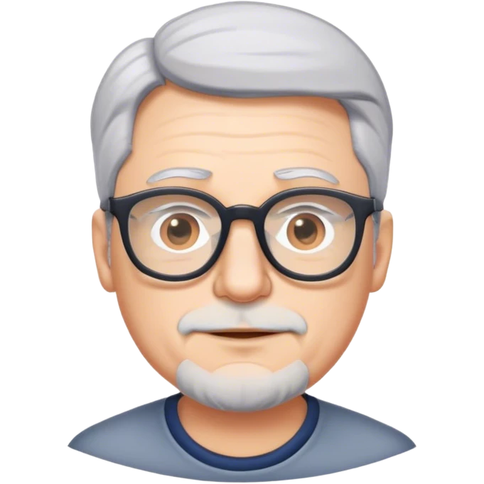 White dad with glasses and gray hair emoji