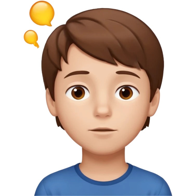 Boy dreaming about her emoji