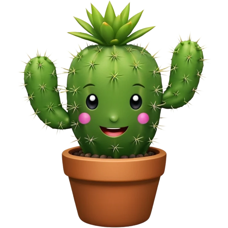 Happy sparkle Cactus in a pot  emoji