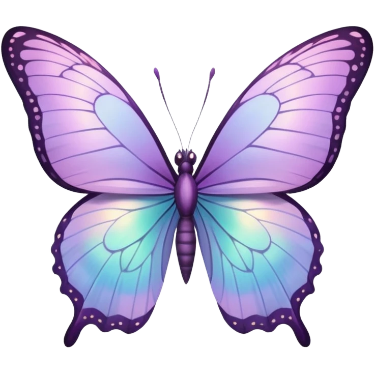 Pastel lilac iridescent butterfly emoji
