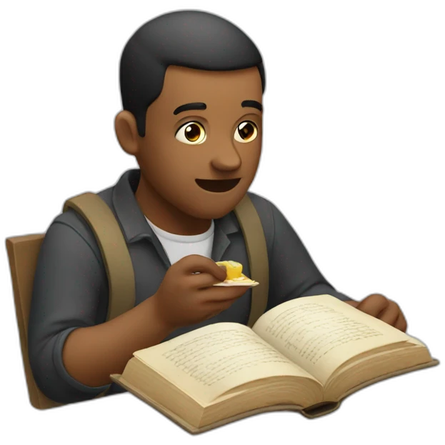 man eating book emoji