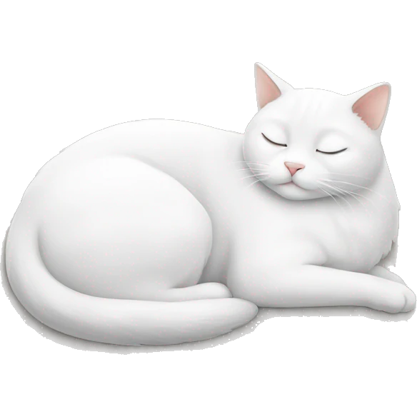 white cat sleeping emoji