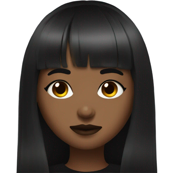 Brown skin goth girl with bangs emoji