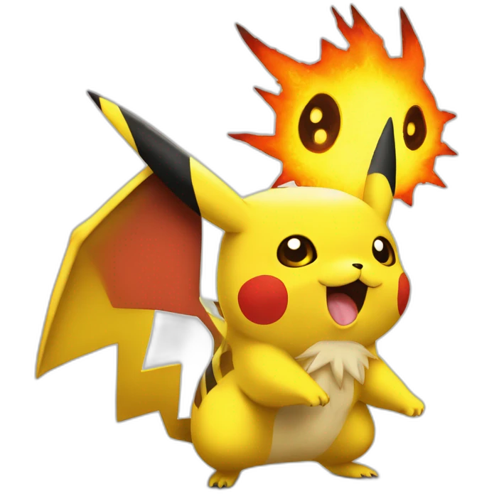 Pikachu et Dracofeu emoji