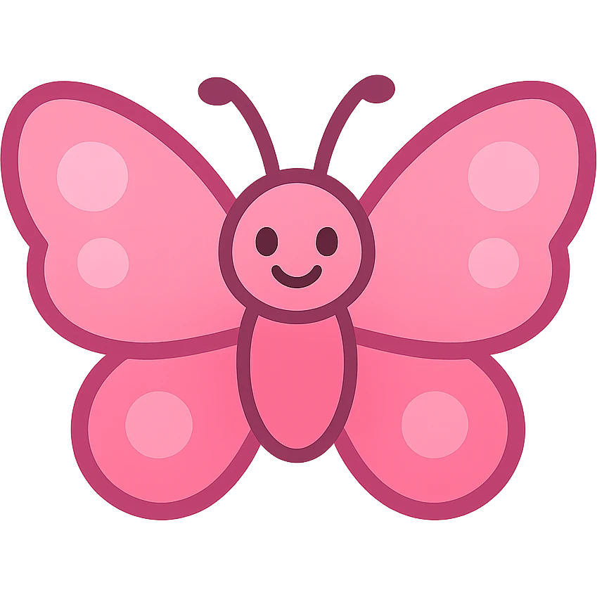 a delicate and cheerful pink butterfly emoji emoji
