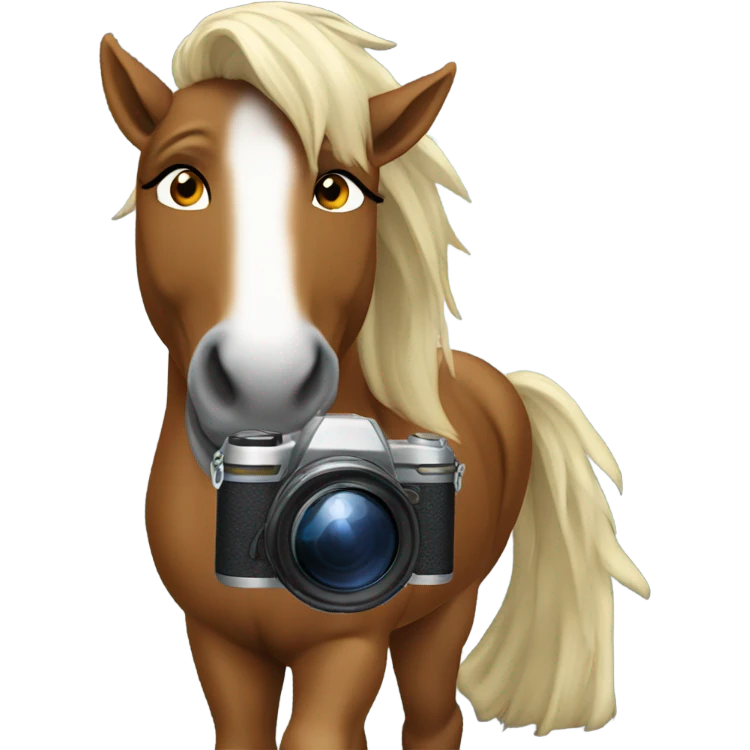 Stallion with camera emoji