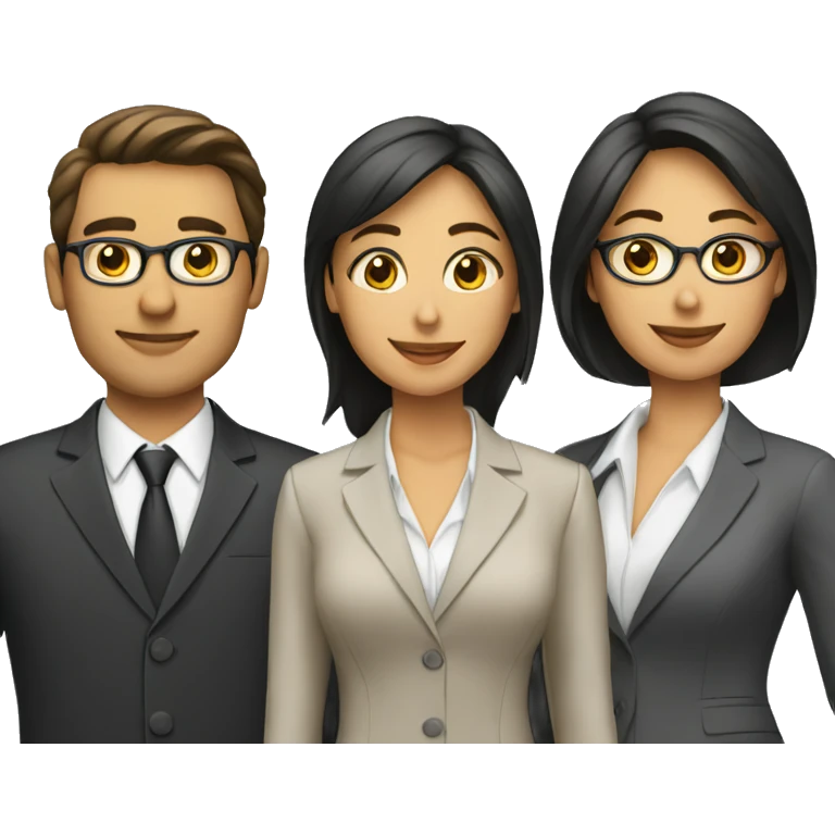 business man and 2 business women emoji