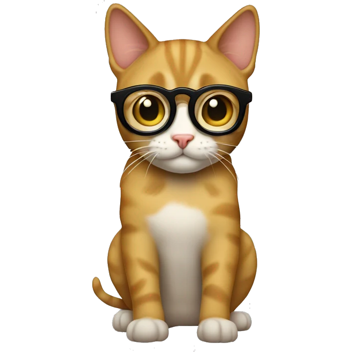 Quiero un gato amarrillo con unos lentes emoji