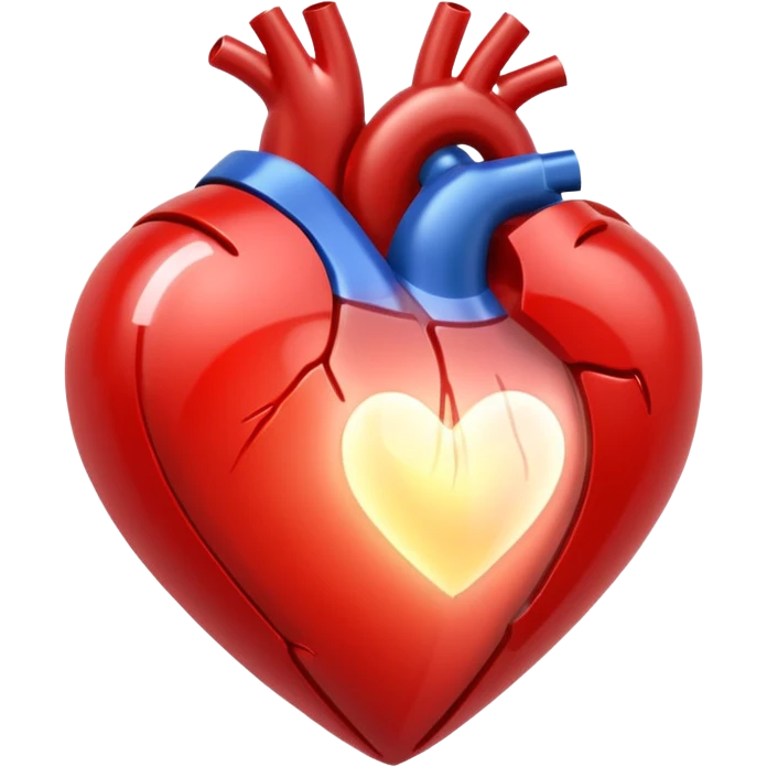 A barren yet glowing transparent heart emoji