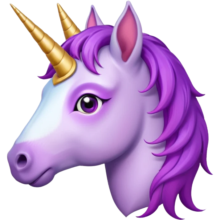 unicorn face cute and purple haired and piercings on ear emoji
