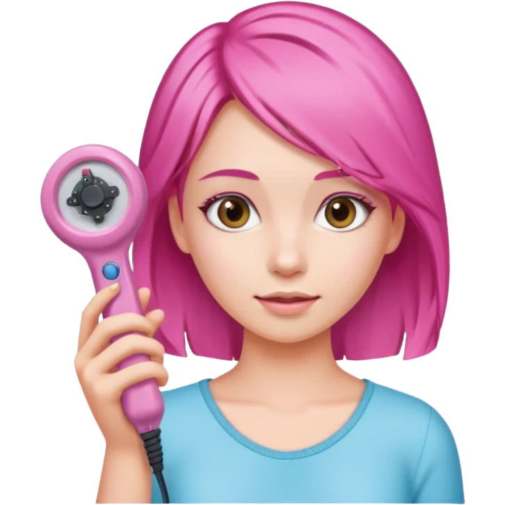 Girl holding a pink hair removal device  emoji