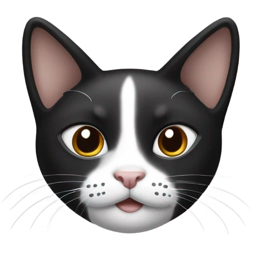 Black and white cat emoji