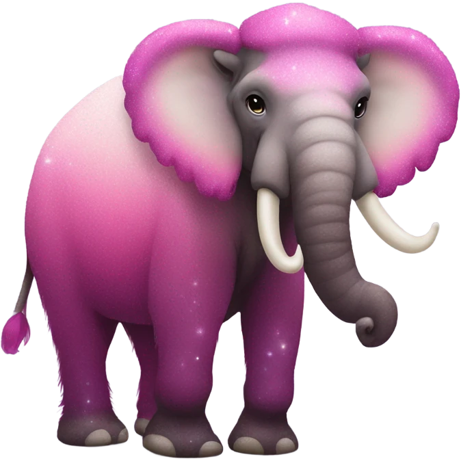 Pink ombre full body mammoth with glitter emoji