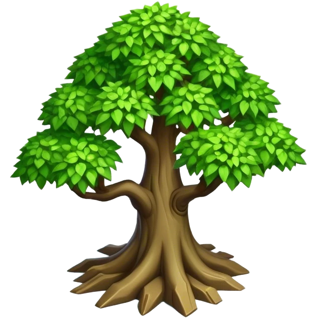 StarCraft-inspired, isometric view rugged small tree emoji