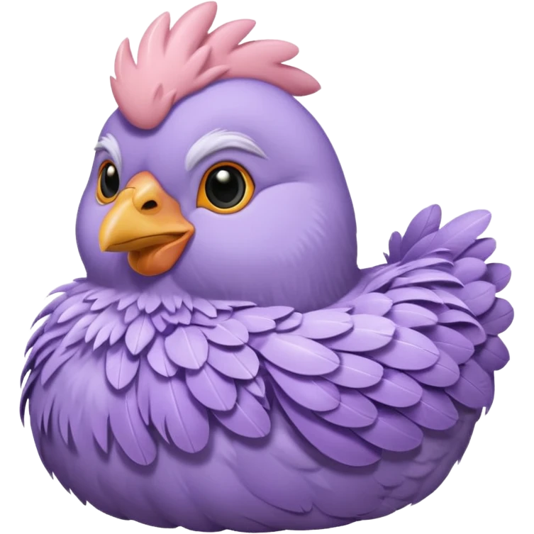 Lavender ameraucana  fluffy hen emoji