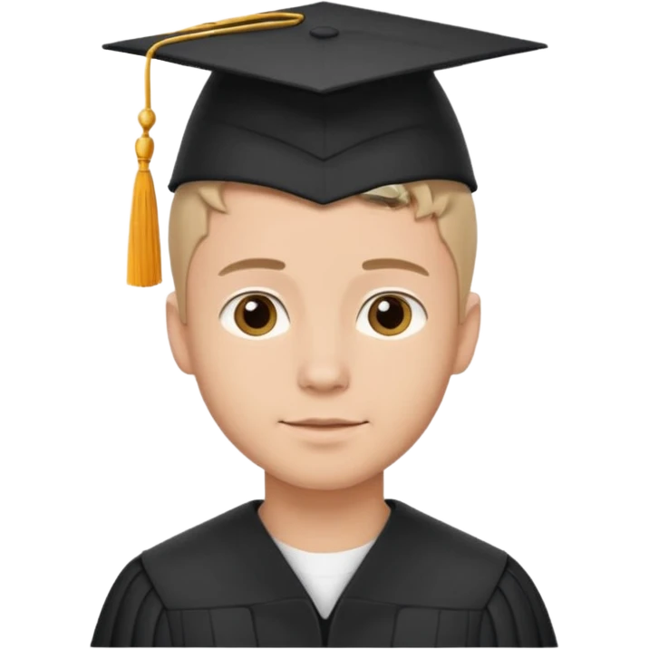 Graduated Students, Male, proudly, short hair, wearing graduation cap emoji