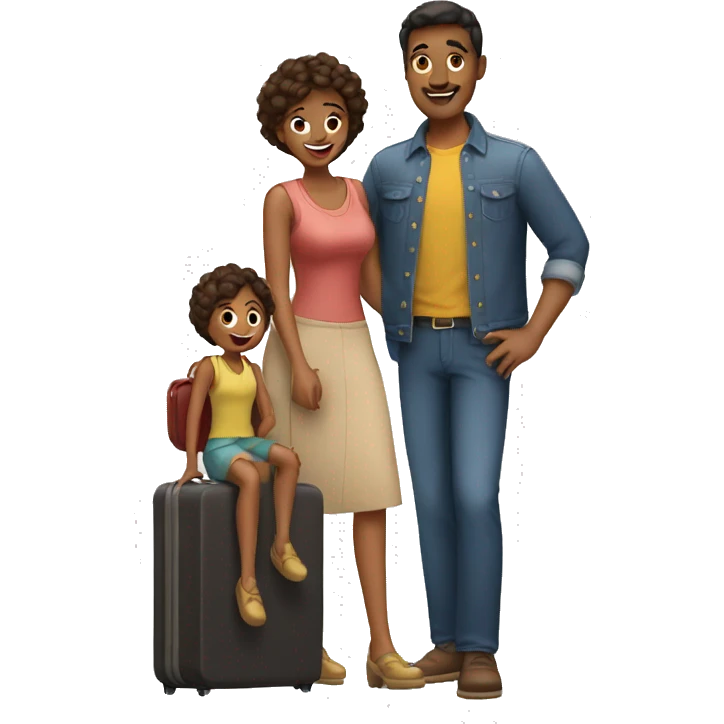 family with suitcases emoji