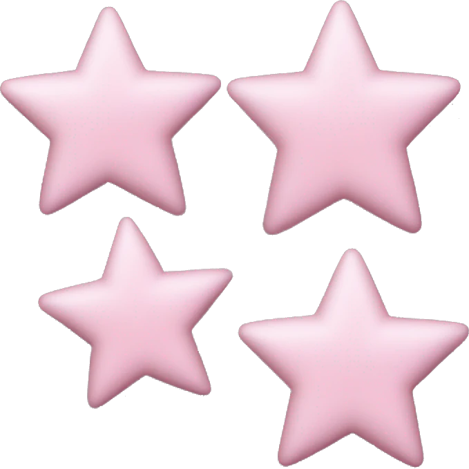 3 pastel pink stars of different sizes emoji