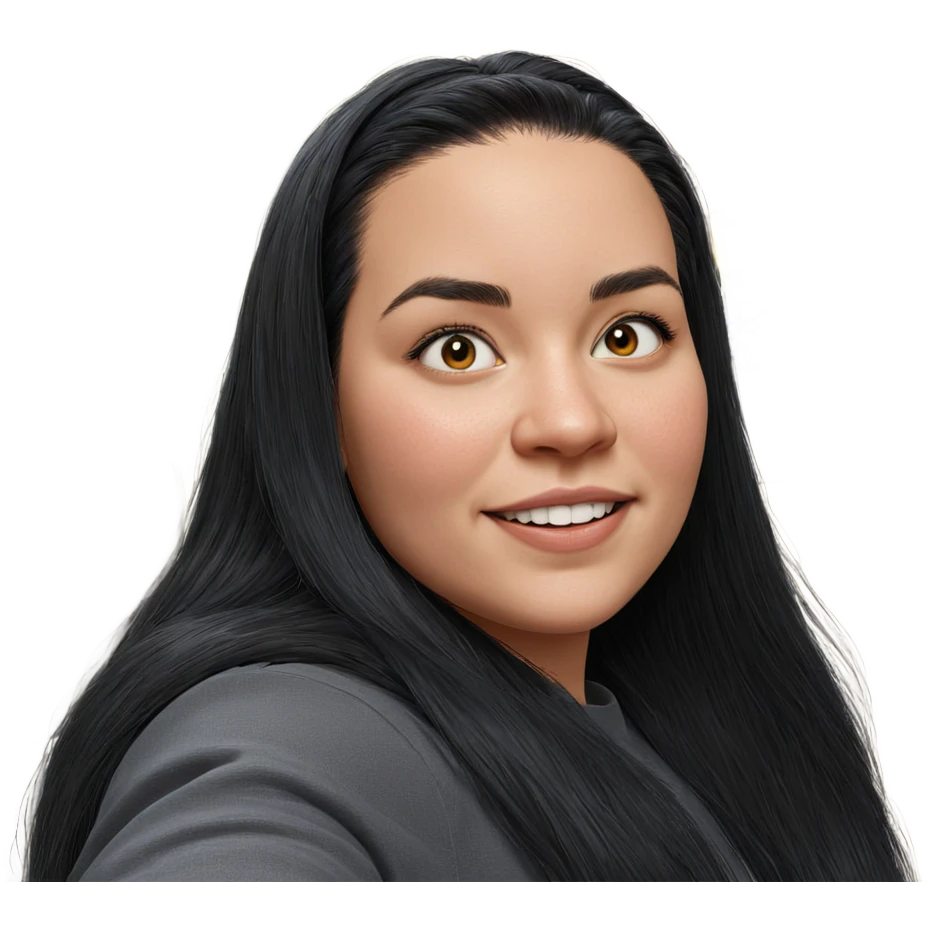 realistic portrait of black hair emoji