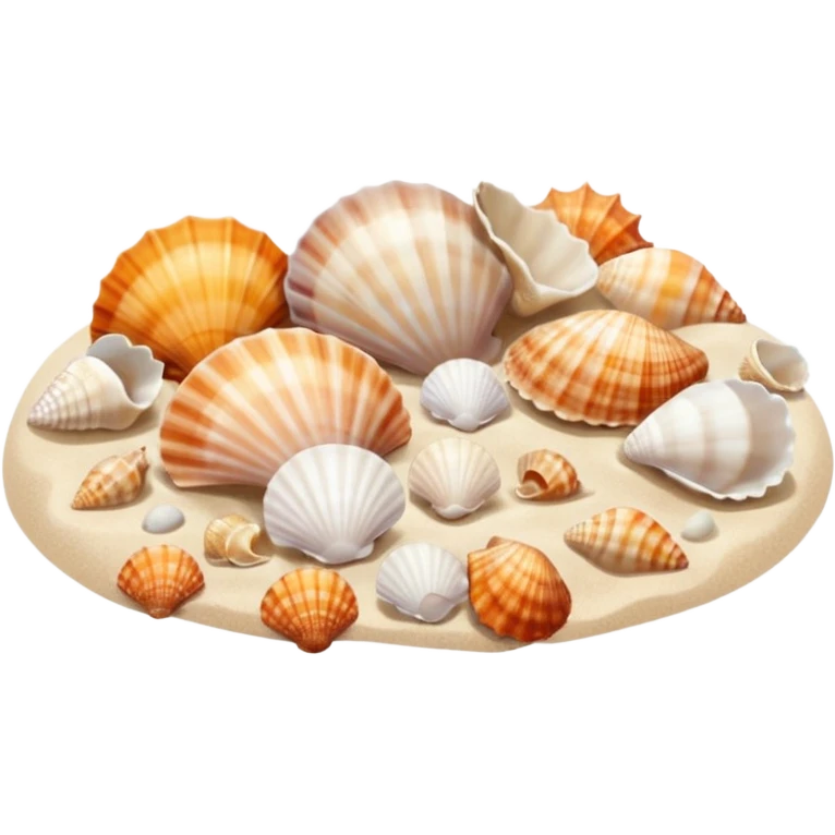 Beach with seashells emoji