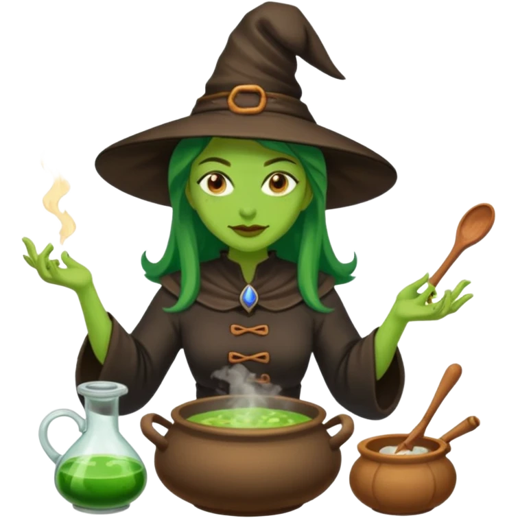 green witch cooking potion emoji
