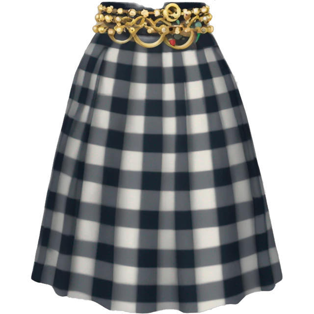  plaid skirt with jewelry accents emoji