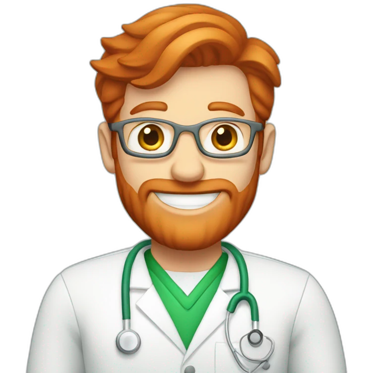 Red haired good looking irish male dentist emoji