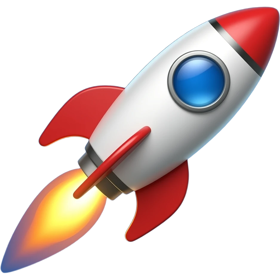 rocket flying glass and dark blue tone emoji