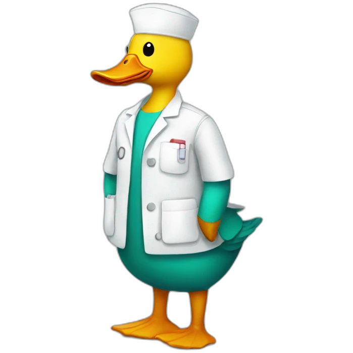 duck with men nurse clothes emoji