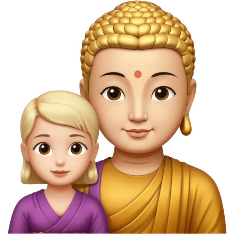 Buddha with a small girl  emoji