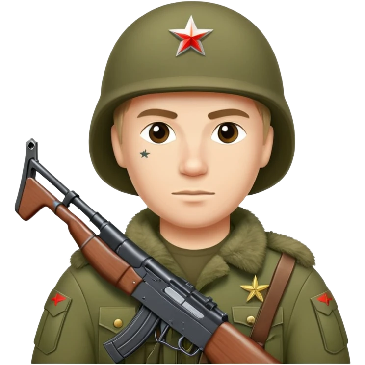 Russian soldier with AK and Z patch emoji