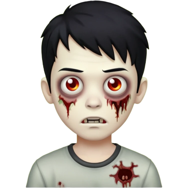 boy zombie with black hair emoji