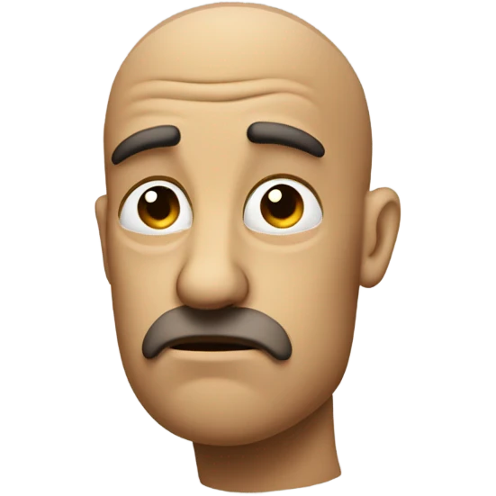 😔pensive face emoji with a bigger head emoji