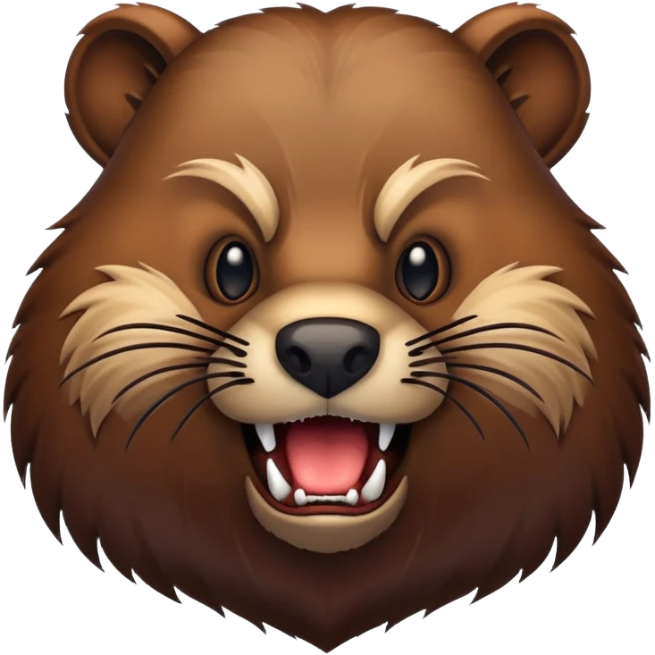 brutal beaver with a black beard emoji