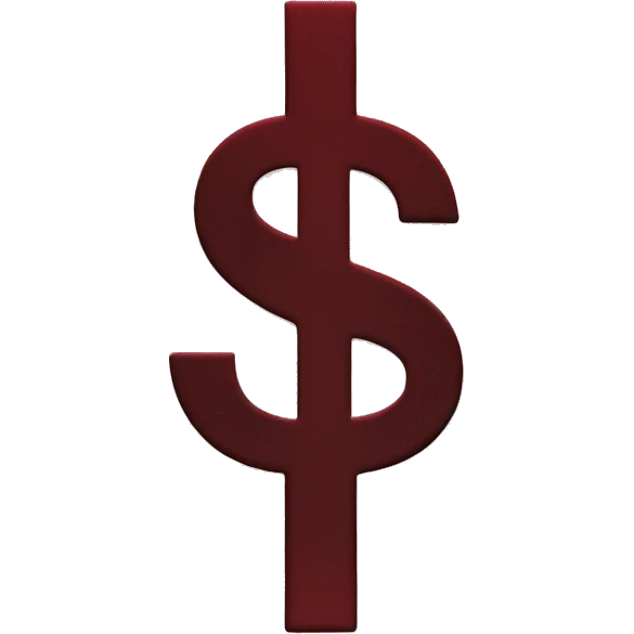 Dollar sign coloured in dark red emoji