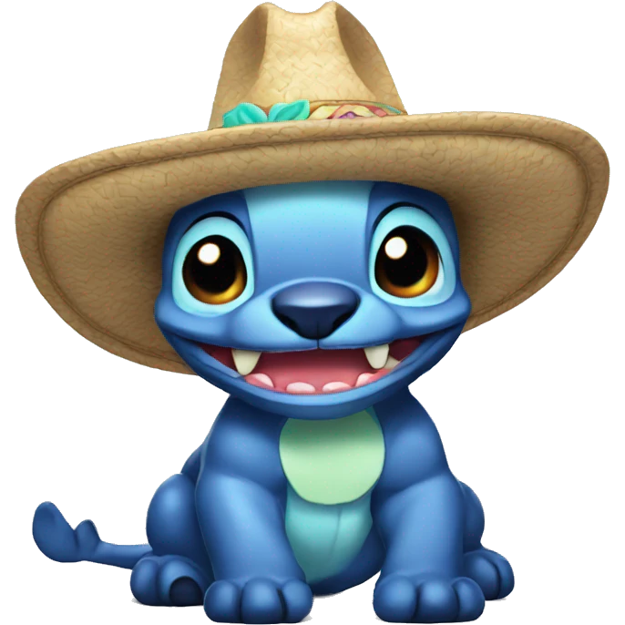 Stitch con sombrero emoji