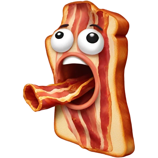 Coughing up bacon emoji