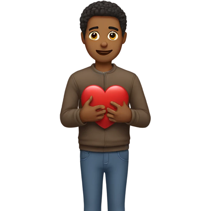 Father holds his heart in his arm emoji