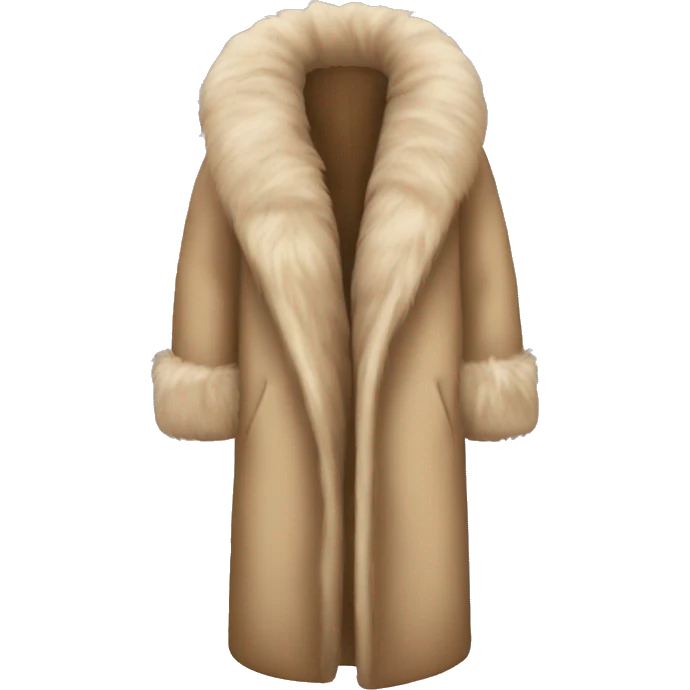 Long beige fur coat emoji