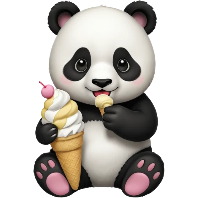 Panda eating ice cream emoji