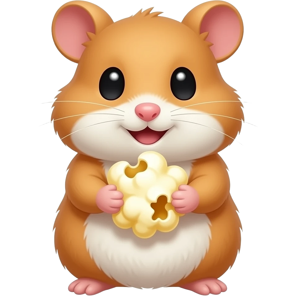 hamster holding large popcorn front facing emoji