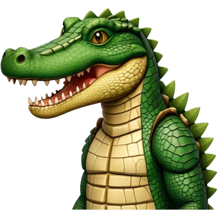 Medieval crocohuman merged with moutiger not portrait emoji