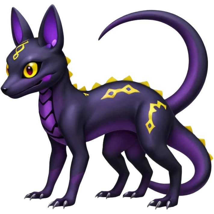 Evil Salandit-Umbreon-Fakémon-hybrid-creature (full body)  emoji