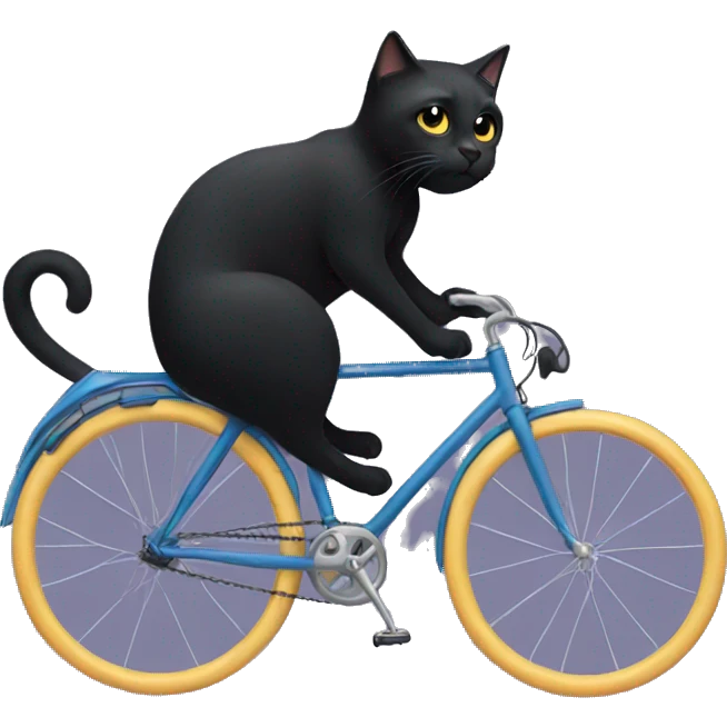 black cat wearing a bike emoji
