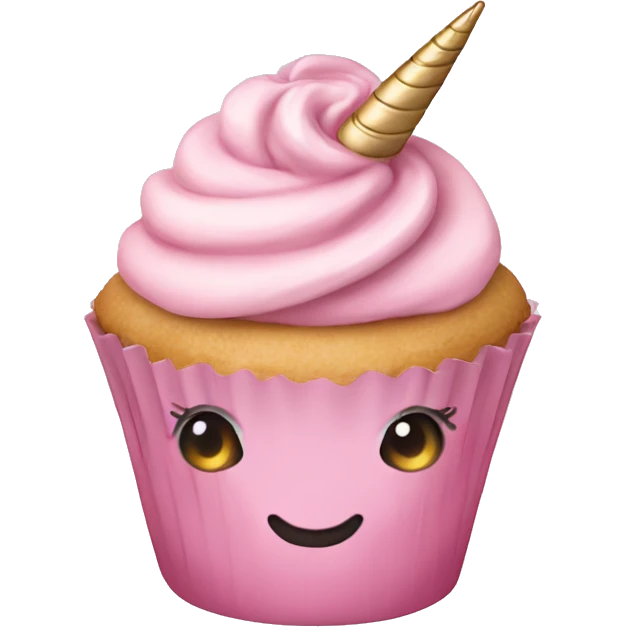 Light pink Unicorn cupcake  emoji