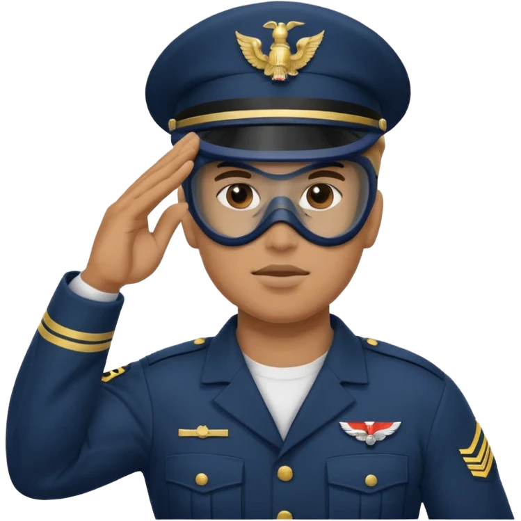 Soldier saluting with helmet + navy mask emoji