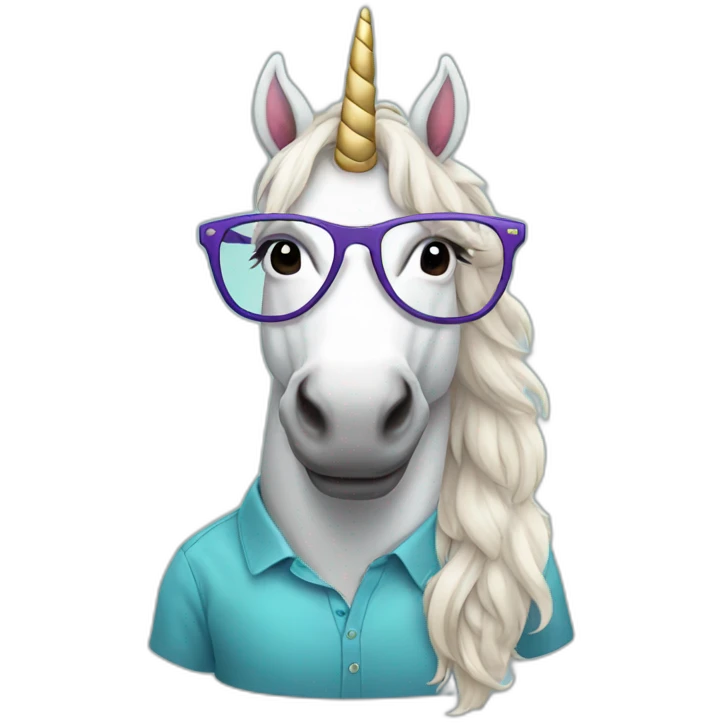 Unicorn in glasses emoji