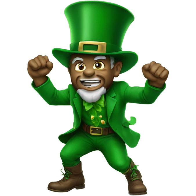 Leprechaun fighting Ohio state emoji