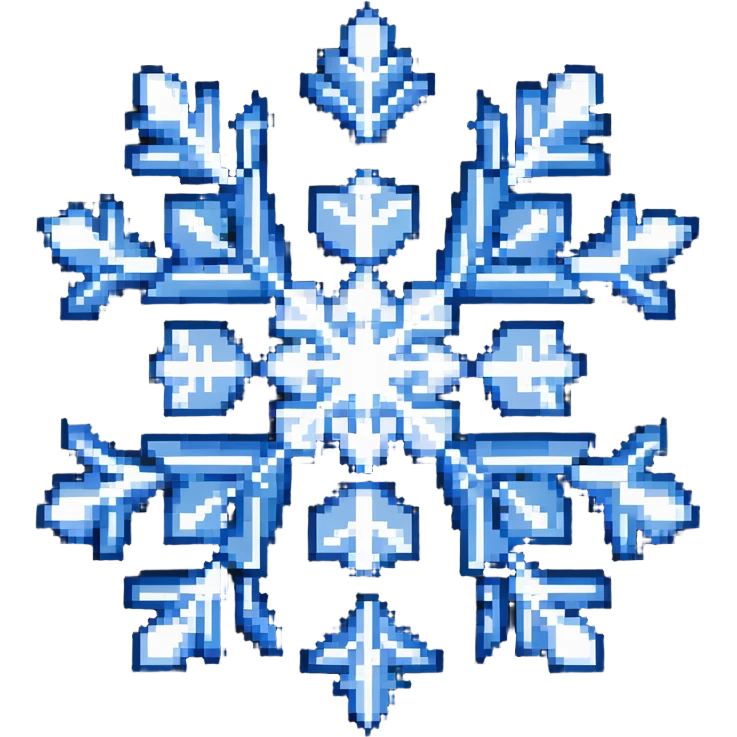 blue and white snowflake, bold outline, small size emoji
